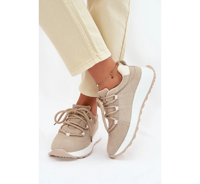 Kožené semišové dámské tenisky model 22069532 - EVENTO Kožené semišové dámské tenisky model 22069532 - EVENTO