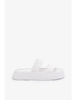 Dámské lehké pěnové pantofle na platformě S.Barski – bílé