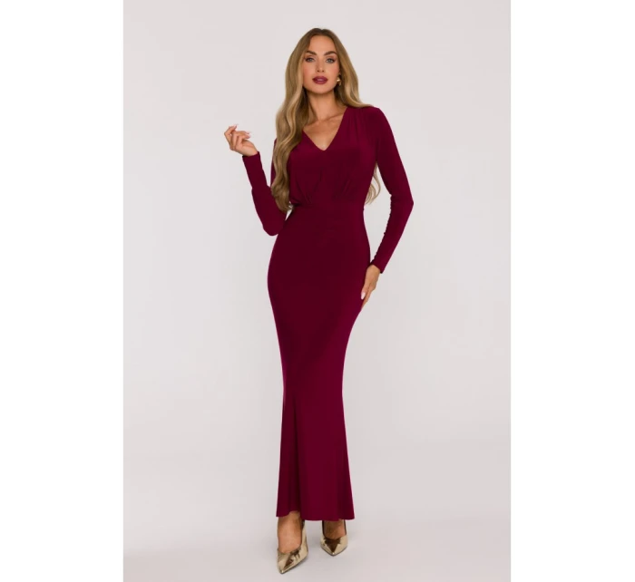 Dámské šaty M891 Bordó - MOE Dámské šaty M891 Bordó - MOE