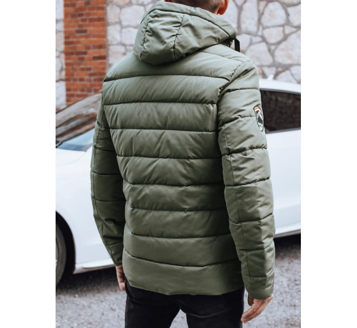Pánská prošívaná zimní bunda s kapucí zelená FashionStreet TX5058 Pánská prošívaná zimní bunda s kapucí zelená FashionStreet TX5058