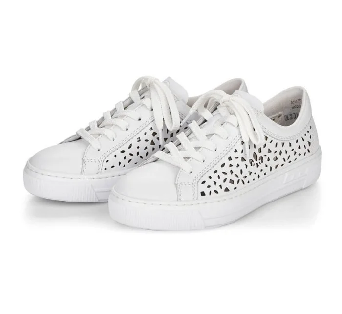 Kožená pohodlná obuv Rieker W RKR641 white
