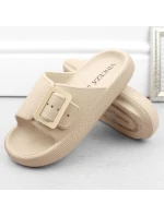 Žabky s přezkou W model 21875102 beige - VINCEZA