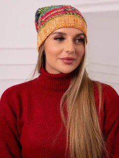 Fleecová čepice Klaudia K255 neon green+orange