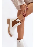 Dámské kozačky na zip Bílé model 21642006 - Boto