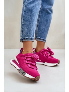 Dámské Zamszové Tenisky Na Platformě S Šněrováním Fuchsie Artiker model 21671689 - Boto