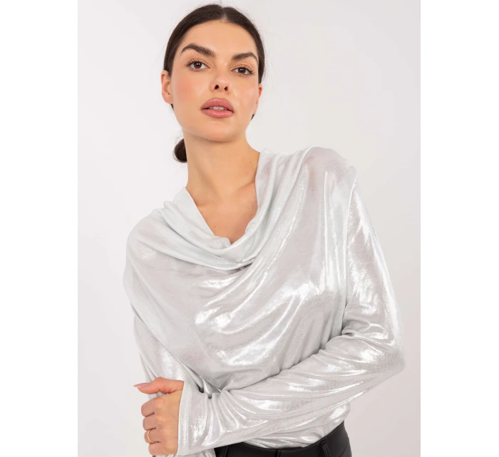 Bluzka DHJ BZ model 20606074 srebrny - FPrice Bluzka DHJ BZ model 20606074 srebrny - FPrice