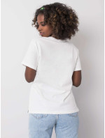 Bílé bavlněné tričko s barevným potiskem