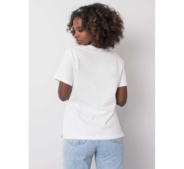 Bílé bavlněné tričko s barevným potiskem