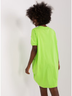 Světle zelené základní šaty s krátkým rukávem