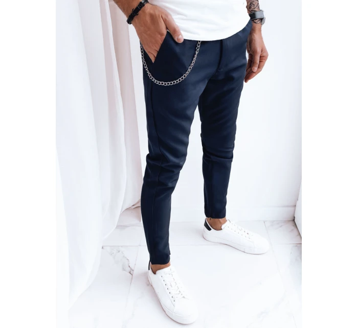Pánské tmavě modré kalhoty pro volný čas FashionStreet UX4010 Pánské tmavě modré kalhoty pro volný čas FashionStreet UX4010