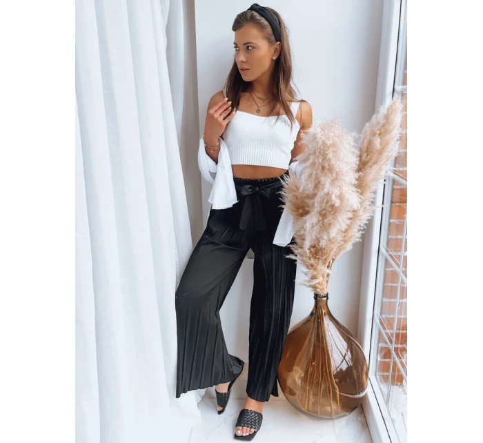 Dámské kalhoty RUFFLES černé FashionStreet UY1539