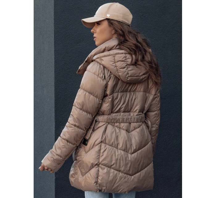 Dámský prošívaný zimní kabát BLOOM camel FashionStreet TY4536