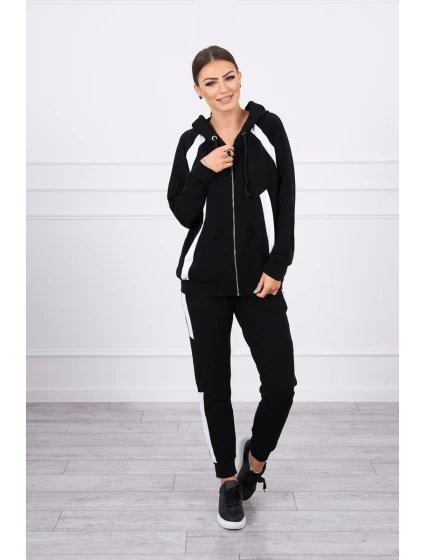 Sportovní sada s pruhy černá Sportovní sada s pruhy černá