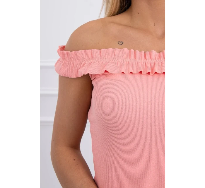 Španělská halenka s volánky meruňková