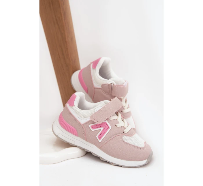Dětské sportovní tenisky na suchý zip růžové Galisse