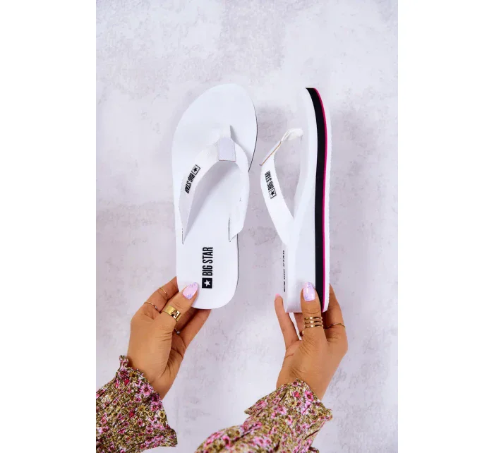 Dámské žabky na klínku Big Star - bílá Dámské žabky na klínku Big Star - bílá