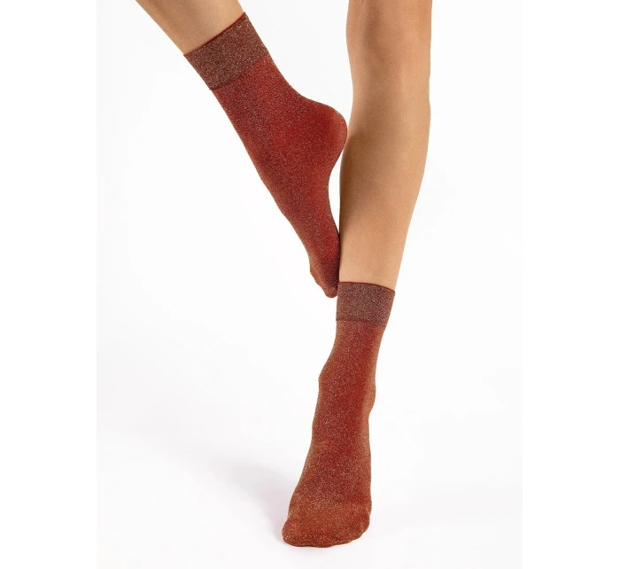 Dámské ponožky G 1178 Brillo 60 den Červená se zlatou - Fiore