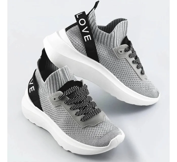 Stříbrné dámské nazouvací tenisky sneakers (LL66-3SP) Stříbrné dámské nazouvací tenisky sneakers (LL66-3SP)