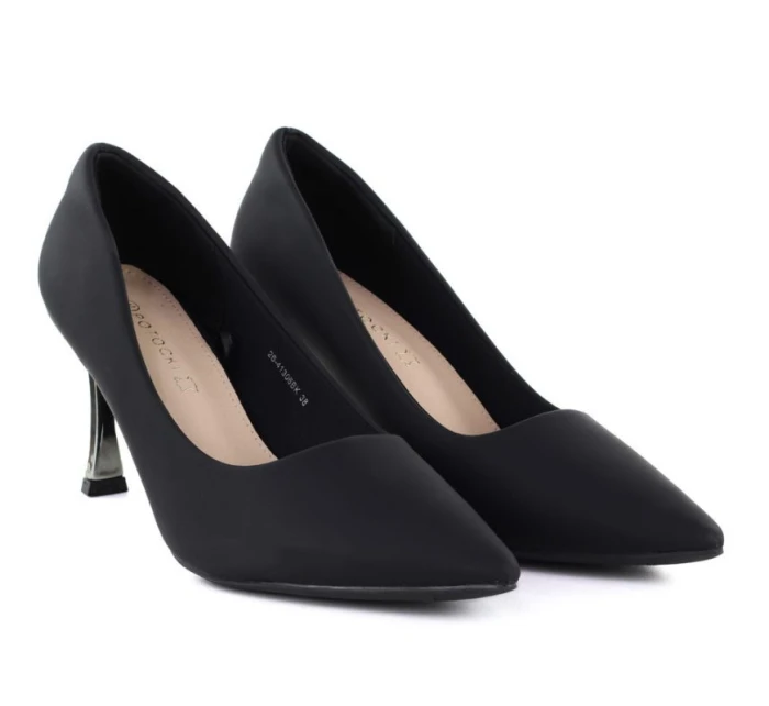 Černé ozdobné lodičky na podpatku Potocki NI41306