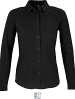 NEOBLU Basile Women Piqué halenka s dlouhým rukávem 24.3791 deep black