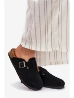 Semišové Dámské Pantofle S Přezkou Big Star RR274A384 Černé Semišové Dámské Pantofle S Přezkou Big Star RR274A384 Černé