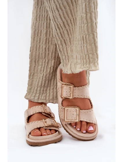 Dámské Sandály S Přezkami A Dekorativním Obšitím Béžové Visley Dámské Sandály S Přezkami A Dekorativním Obšitím Béžové Visley