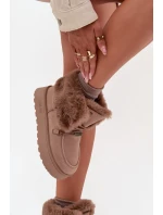Dámské Sněhule Na Platformě S Kožíškem A Šněrováním Big Star model 21705904 Béžové - Big Star Shoes Dámské Sněhule Na Platformě S Kožíškem A Šněrováním Big Star model 21705904 Béžové - Big Star Shoes