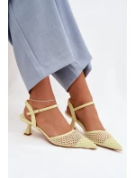 Dámské sandály na podpatku s Žluté model 22027913 - Boto