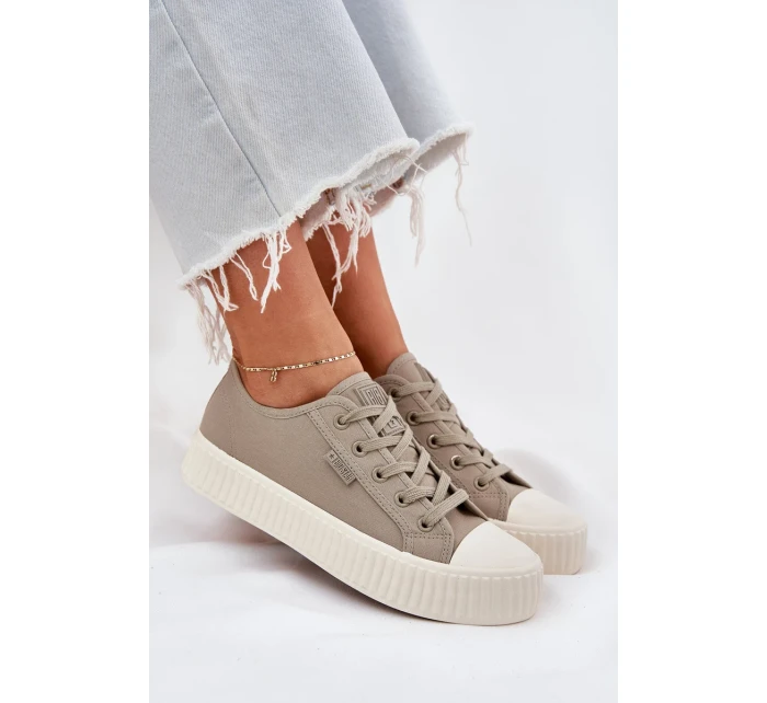 Dámské plátěné tenisky na platformě Big Star – šedé Dámské plátěné tenisky na platformě Big Star – šedé