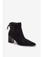 Dámské botky na podpatku s vázáním Halisse – černé Dámské botky na podpatku s vázáním Halisse – černé