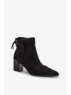 Dámské botky na podpatku s vázáním Halisse – černé