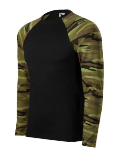 Camouflage LS triko unisex camouflage green