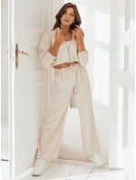 Dámské široké kalhoty MADDIE light beige Dstreet UY1832