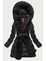 Dámská zimní bunda s kožešinou černá (2M-008) Dámská zimní bunda s kožešinou černá (2M-008)