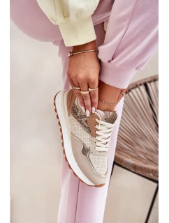 Dámské Sportovní Boty Na Platformě Zvířecí Vzor Béžové Davinara
