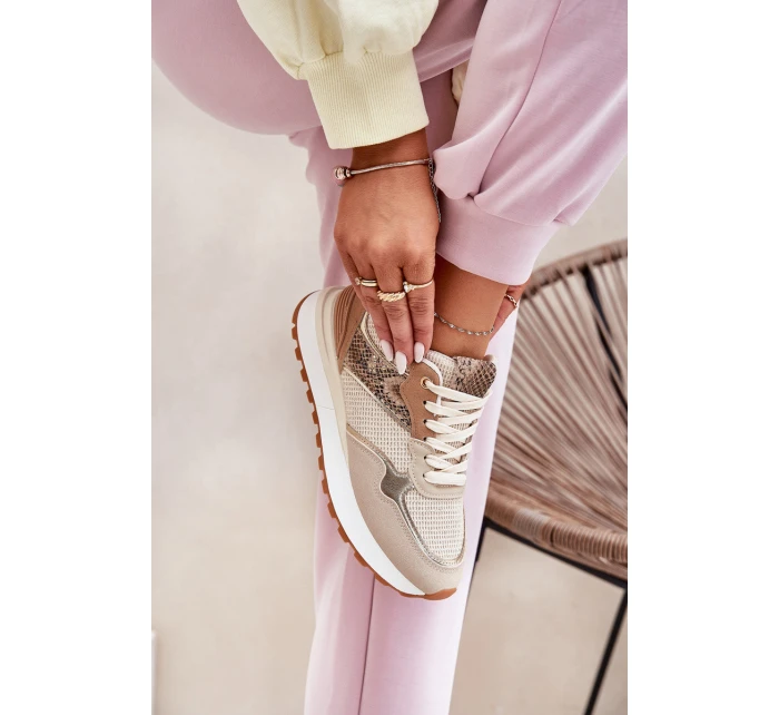 Dámské Sportovní Boty Na Platformě Zvířecí Vzor Béžové Davinara Dámské Sportovní Boty Na Platformě Zvířecí Vzor Béžové Davinara