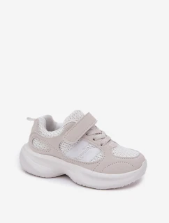 Dětské sportovní boty tenisky na suchý zip bílé Selinea