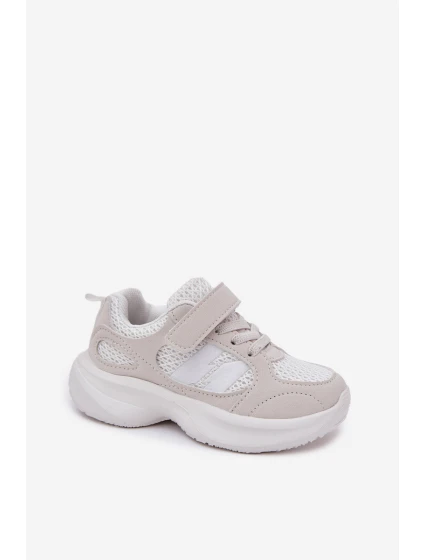 Dětské sportovní boty tenisky na suchý zip bílé Selinea Dětské sportovní boty tenisky na suchý zip bílé Selinea