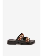 Dámské pantofle se zlatými sponami model 21919174 - Boto