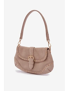 Eko semišová kabelka s přezkami světle béžová model 22111544 - Flora&Co