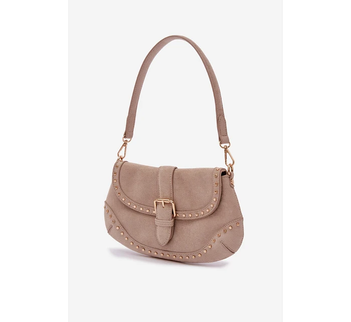 Eko semišová kabelka s přezkami světle béžová Clarielle