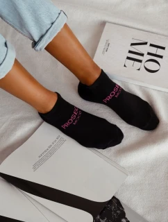 Dámské kotníkové ponožky „PROSECCO MOOD“ – černé