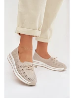 Kožené dámské polobotky LR61-7044 béžové - S.Barski