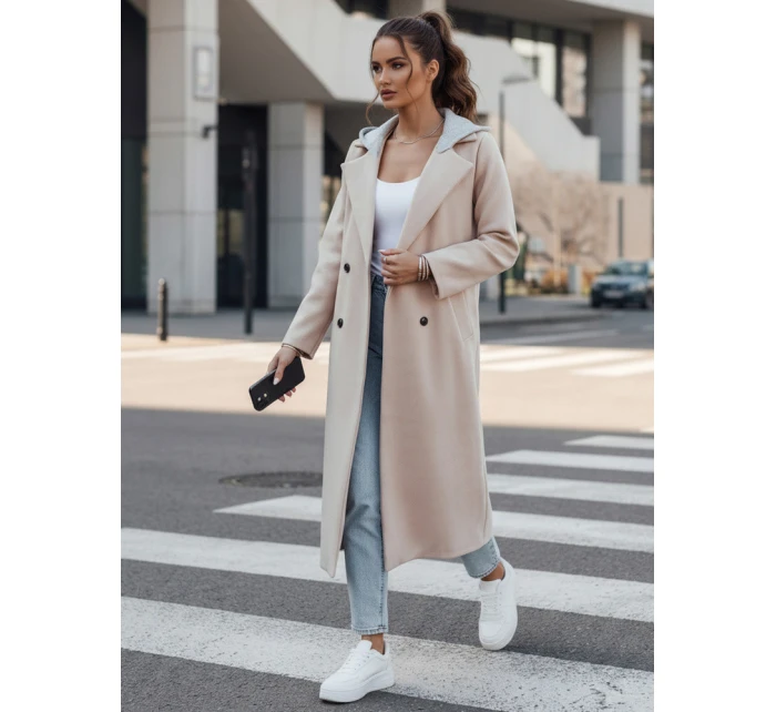 MODVENTURE dámský oversize kabát s kapucí béžový FashionStreet NY0721