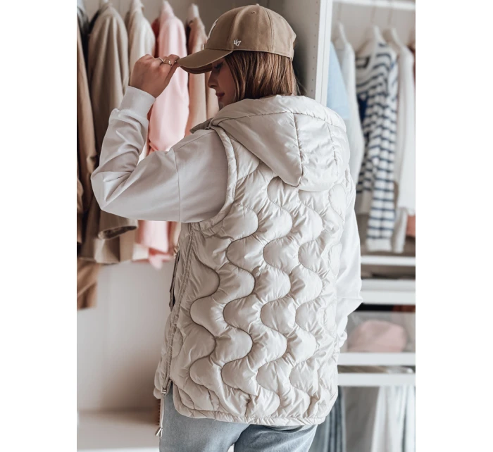 Dámská přechodná prošívaná vesta VESOLITA světle šedá FashionStreet TY4882