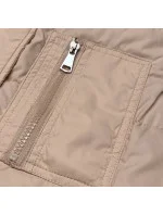 Světle béžová oboustranná dámská vesta model 18471356 - Miss TiTi Světle béžová oboustranná dámská vesta model 18471356 - Miss TiTi