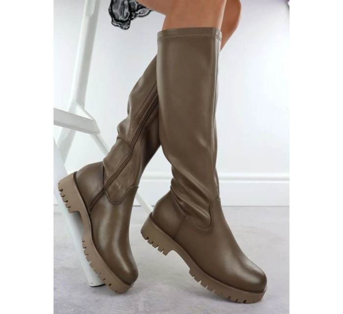 Dámské boty na platformě khaki Potocki 25-12729