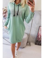 Šaty s model 21752976 potiskem tmavě mátové - K-Fashion