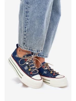 Dámské Tenisky Na Platformě GOE RR2N4103 Tmavě Modré Dámské Tenisky Na Platformě GOE RR2N4103 Tmavě Modré