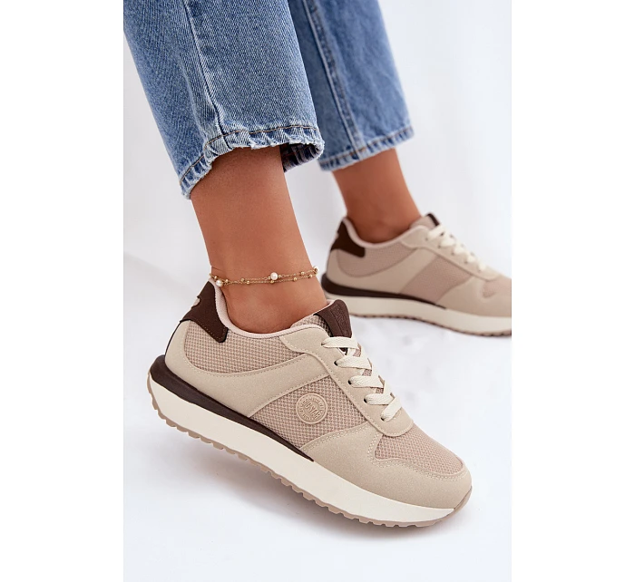 Dámské tenisky na platformě Big Star TT274275 Béžové Dámské tenisky na platformě Big Star TT274275 Béžové